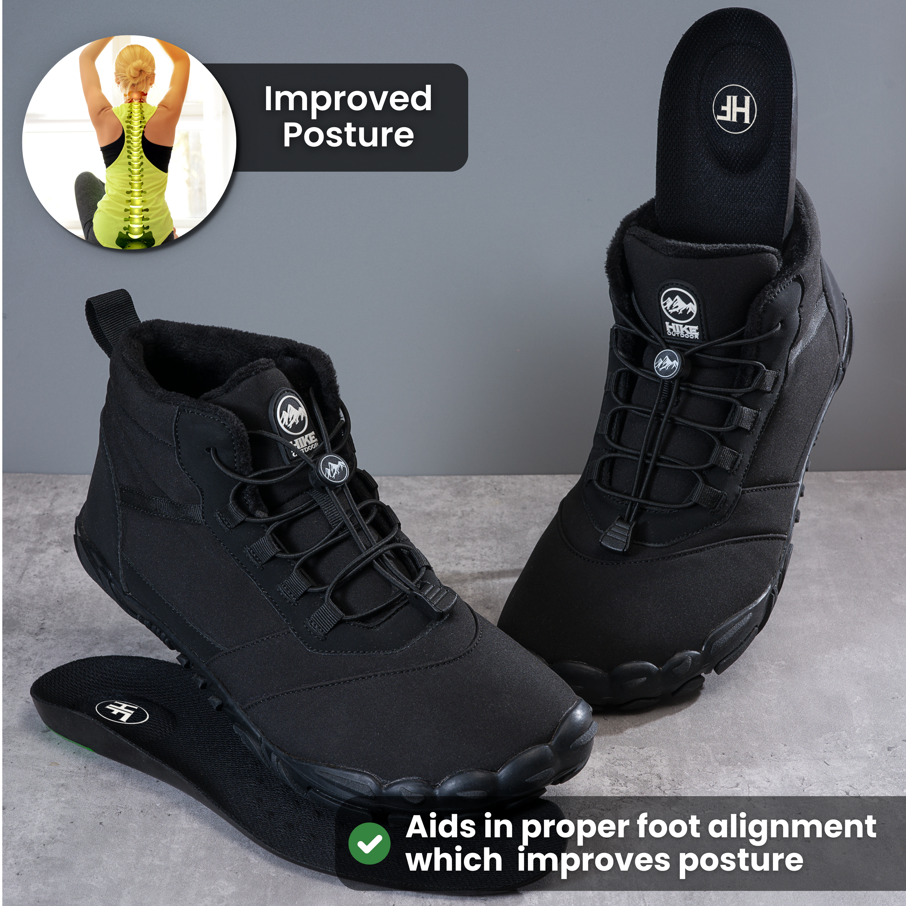 HIKE® Semelles orthopédiques d’hiver – Semelles chaudes, amortissantes et anti-douleur