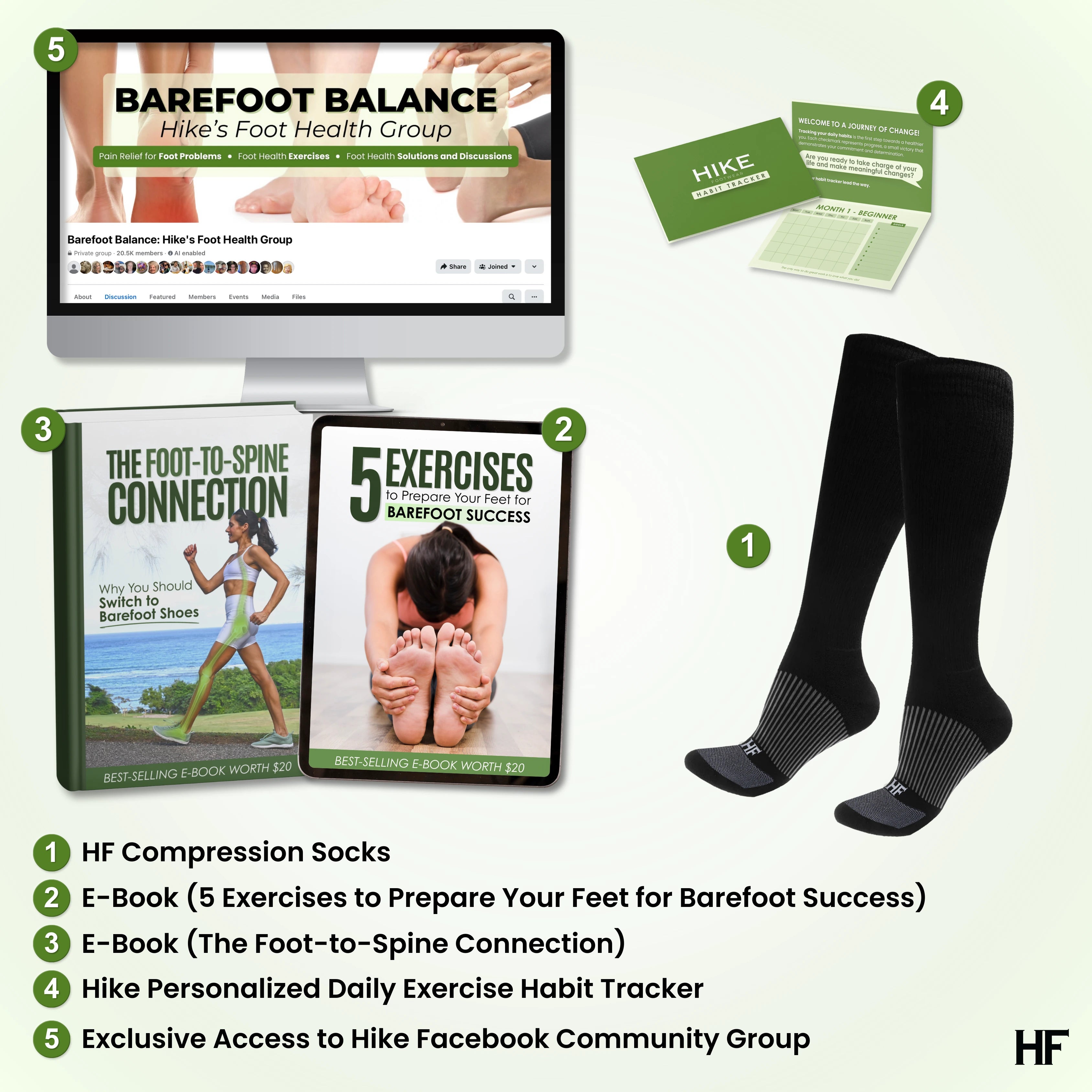 HF Chaussettes de compression – Pour stimuler la circulation sanguine