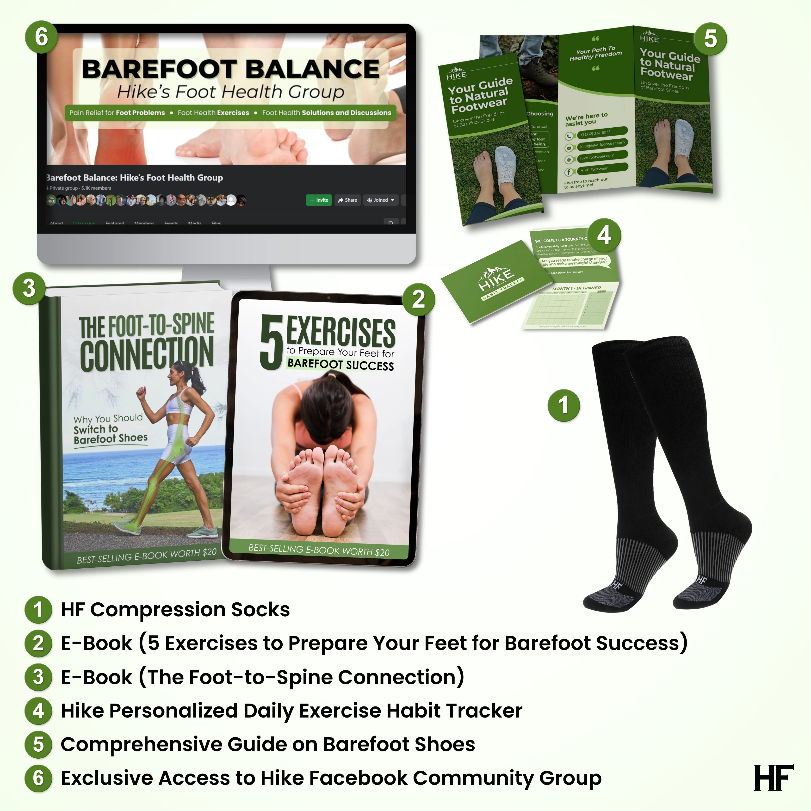 HF Chaussettes de compression – Pour stimuler la circulation sanguine