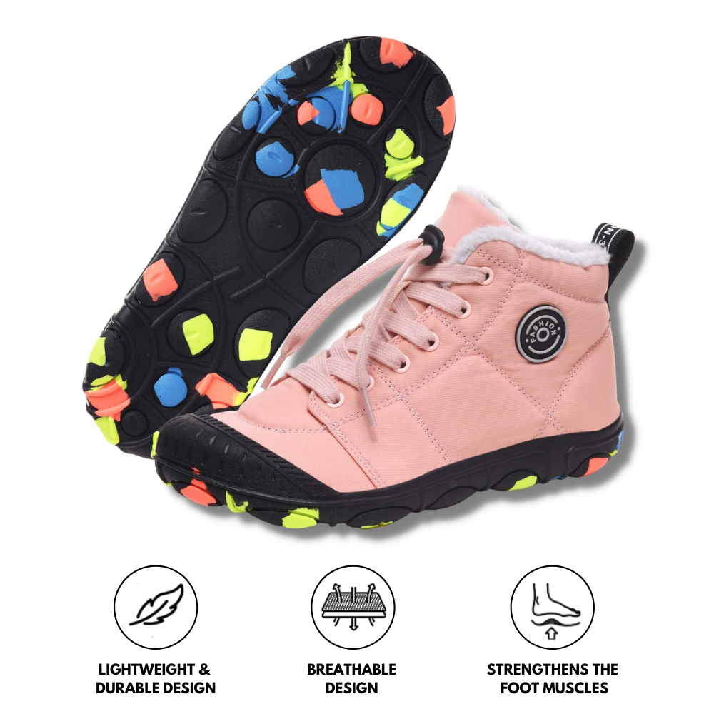 Hike Kids - Chaussures d'hiver pieds nus imperméables pour enfants 