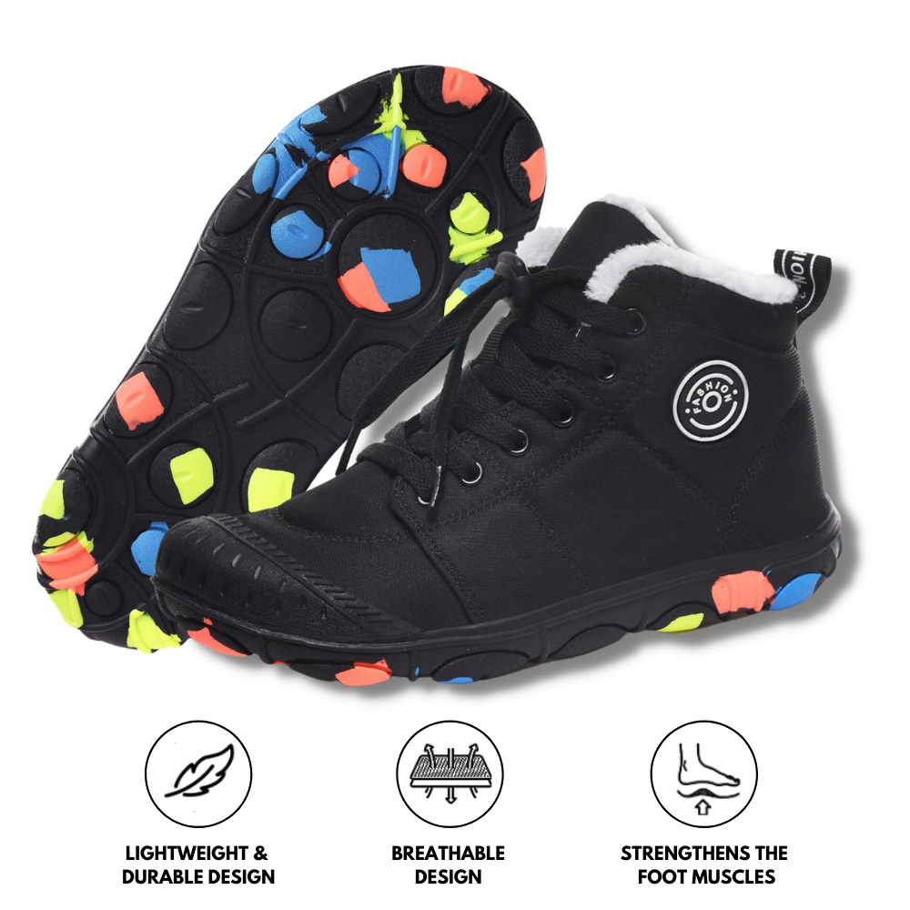 Hike Kids - Chaussures d'hiver pieds nus imperméables pour enfants 