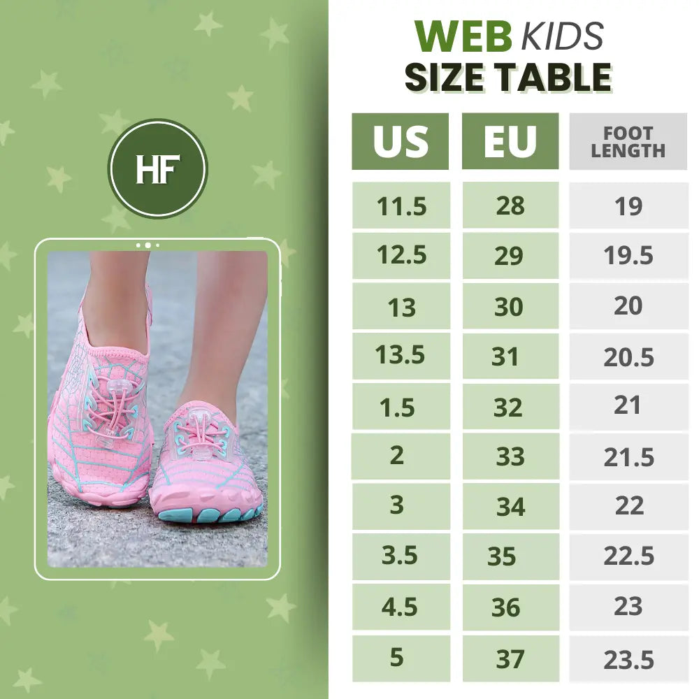 WebKids Barefoot Shoes - Chaussures pieds nus à séchage rapide pour enfants 